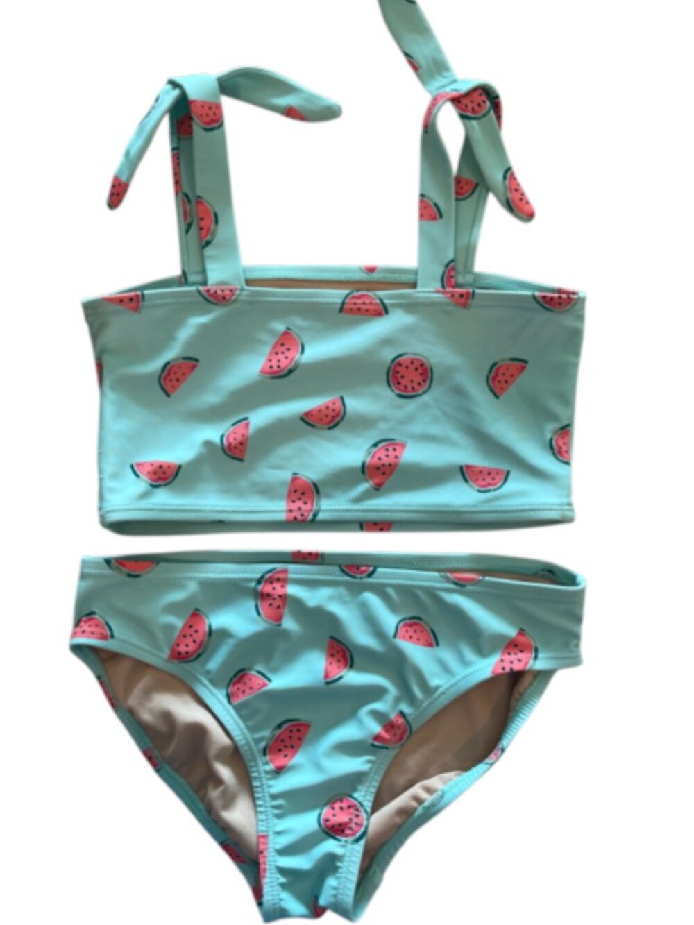 GAP Kids Girls Watermelon Print Two-Piece Swimsuit – Size M 8/9 – Aqua Blue